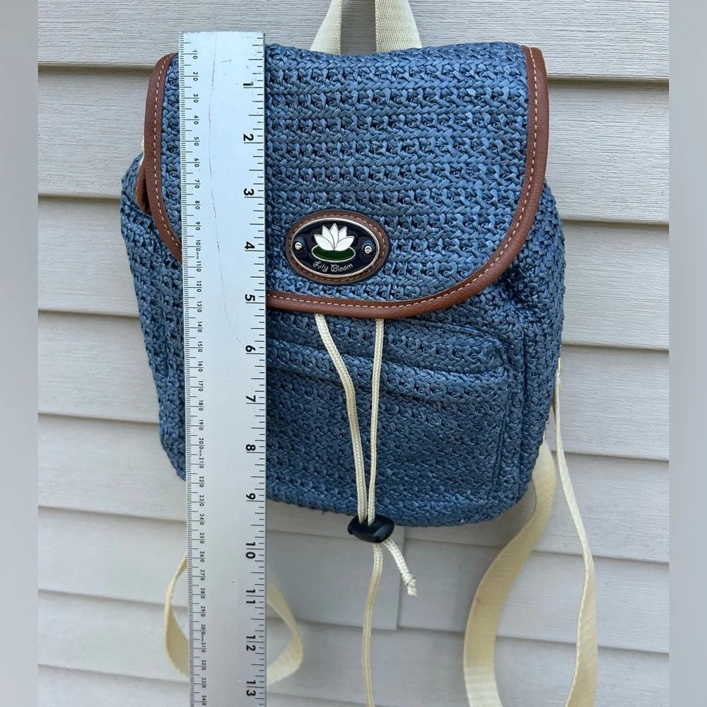 Lily Bloom Drawstring Backpack Blue - Picture 6 of 7